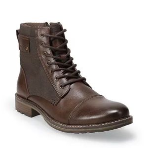 Sonoma Simon Ankle Boots Men's Size 11 Brown Lace Up Side Zipper